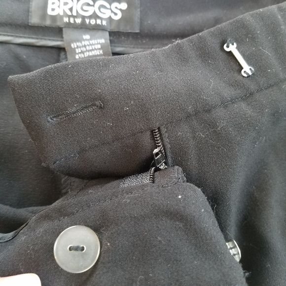 Vintage Briggs New York High Waisted Pleated Wide Leg Black Trousers - Picture 6 of 6